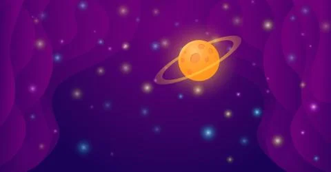 Abstract space background with planet and stars. Stock Illustration