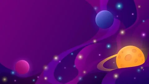 Abstract space background with planet and stars. Stock Illustration