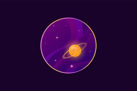 Abstract space background with planet and stars. Stock Illustration