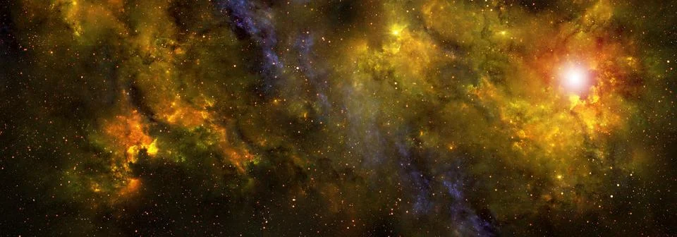 Abstract space background with starry sky and colorful nebula Stock Illustration