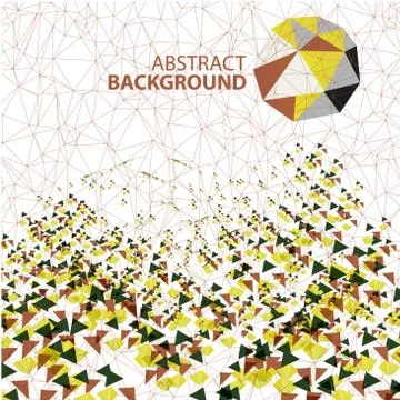 Abstract space background with triangles flying away with space Stock Illustration