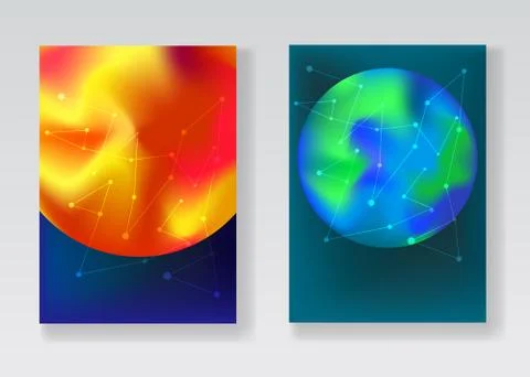 Abstract space backgrounds with Sun and Earth Stock Illustration