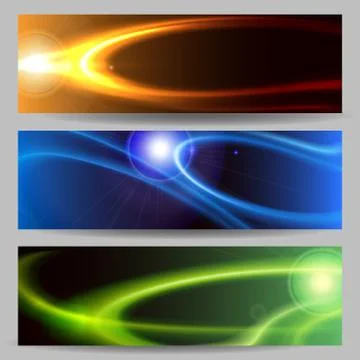 Abstract Space Banner Set Stock Illustration