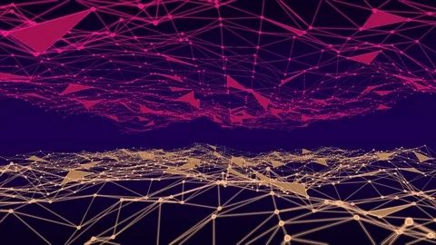 Abstract space with connected structure. Concept Digital Technology, 3D rende Видео 127480636