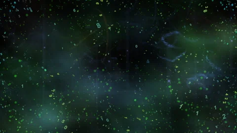 Abstract Space Data Field With Floating Numbers and Digital Particles Stock Footage 322517952