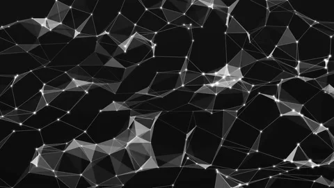 Abstract  space with dots and lines. Dynamic triangular wave background. Stock Footage 157884346