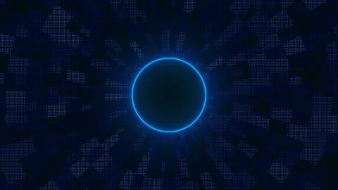 Abstract space with dots and lines, Wireframe tunnel, Perspective mesh Stock Footage 345291583