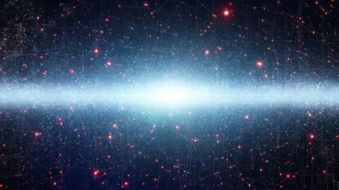 Abstract space dots lines on digital animation background Stock Footage 337249345