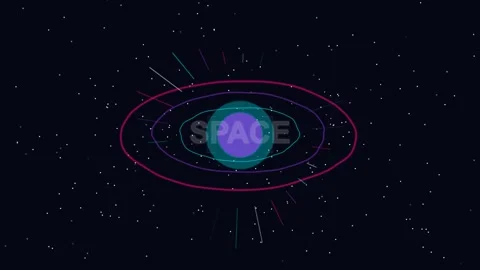 Abstract space exploration motion background, with dynamic glowing, orbitin.. Video stock 347147209