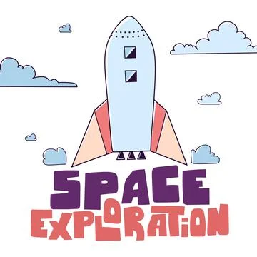 Abstract space exploring lettering for print design. Print, poster, banner. Stock Illustration