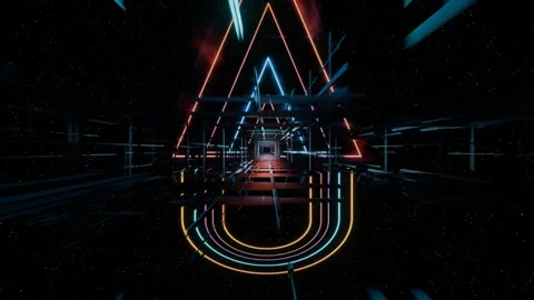 Abstract space futuristic 3d render retro wave cinematic background Vidéo 274849115