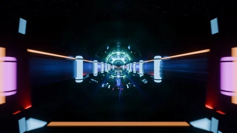 Abstract space futuristic 3d render retro wave cinematic background Vidéo 278237061