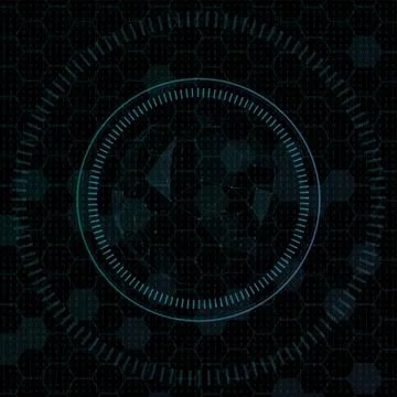 Abstract space with HUD on outer space background. Futuristic user interface Stock Illustration