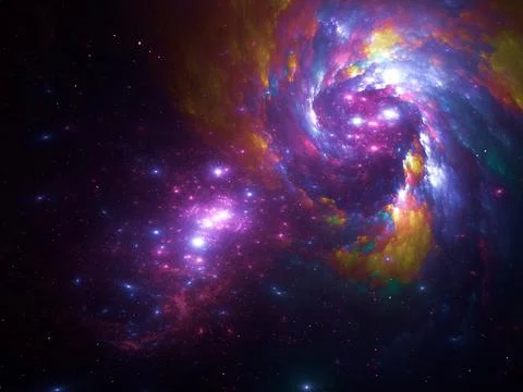 Abstract space landscape - computer generated 3d illustration Stock Illustration