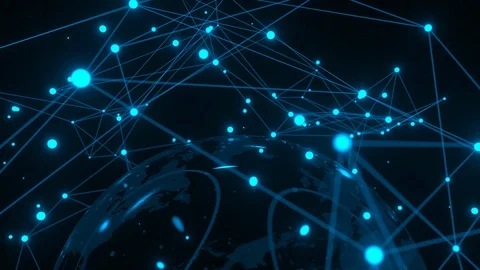 Abstract space network over Earth globe.... | Stock Video | Pond5