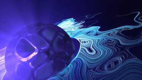 Abstract Space Particles Curl Noise Stock Illustration