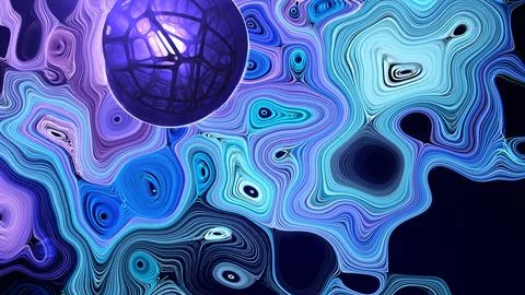 Abstract Space Particles Curl Noise Stock Illustration