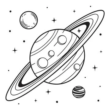 Abstract Space Planet Flat Vector Icon Stock Illustration
