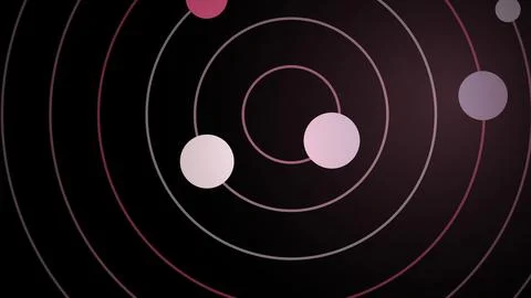 Abstract space with planets and orbit lines on dark background 스톡 일러스트