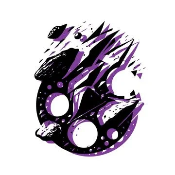 Abstract Space Rock Design. Concept of cosmic, universe, and galaxy. Stock Illustration