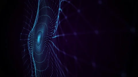 Abstract Space Rotating Low Polygons Disc Background Loop Vídeos de archivo 149673182