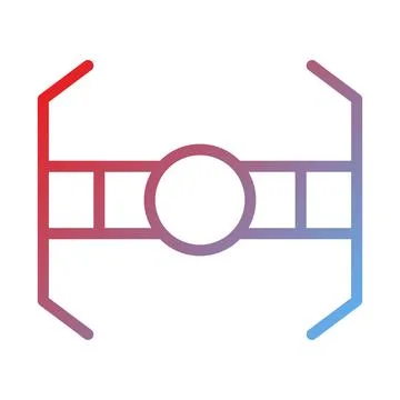 Abstract space ship icon with gradient outline Stock Illustration