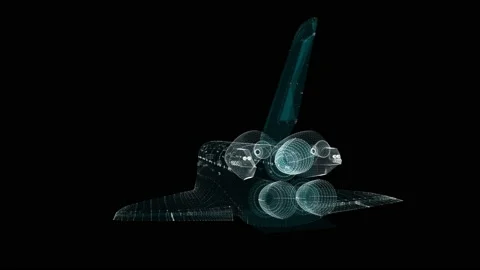 Abstract space shuttle of particles Stock Footage 167819526