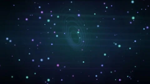 Abstract space vortex with floating colorful particles Stock Footage 335942035