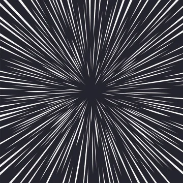 Abstract Space Warp Effect on Black Background. Vector Illustrazione stock
