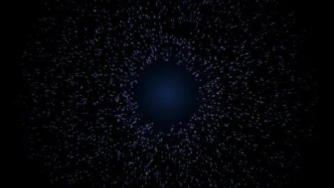 Abstract space warp speed loop with flying stars through dark cosmic tunnel.. Stock Footage 345896549
