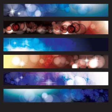 Abstract space web banner set Stock Illustration