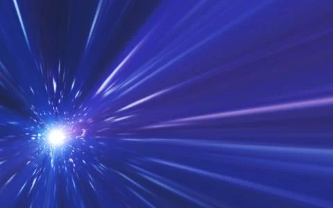 Abstract spacescape, speed of light and lens flare Stock Illustration