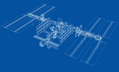 Abstract Spaceship Outline. Vector Stock Illustration