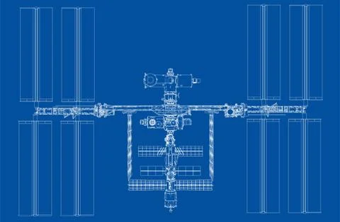 Abstract Spaceship Outline. Vector Stock Illustration