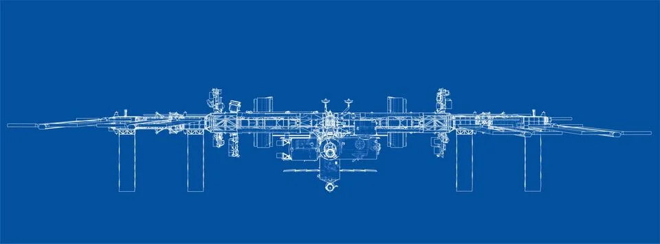 Abstract Spaceship Outline. Vector Stock Illustration