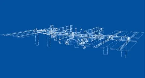 Abstract Spaceship Outline. Vector Stock Illustration