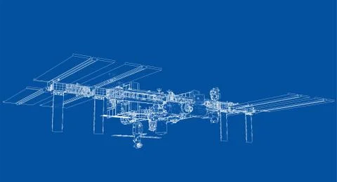 Abstract Spaceship Outline. Vector Illustrazione stock