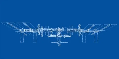 Abstract Spaceship Outline. Vector Stock Illustration