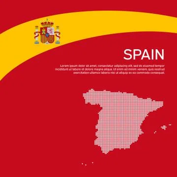 Abstract spain flag, mosaic map. Spanish state patriotic banner. Flat design Illustrazione stock