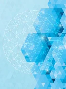 Abstract sparkle triangles background with circle network line art Stock-Illustration