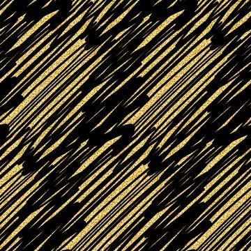 Abstract sparkling seamless background with gold stripes, black and gold shad Illustrazione stock