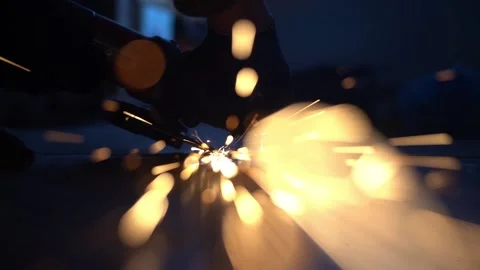 Abstract sparks fly from the center of the frame into the camera lens Stock Footage 149094515