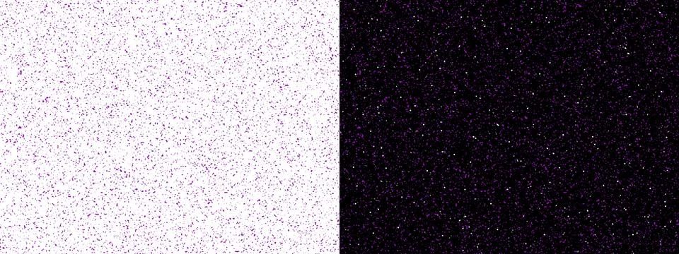 Abstract speckled pattern with purple dots on transparent or black background Stock Illustration