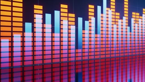 Abstract spectrum analyzer or graphical equalizer motion graphic showing fr.. Stock Footage 332146217
