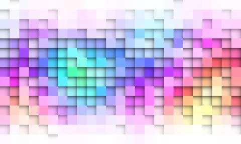 Abstract spectrum colorful bottom mosaic with white copy space. Stock Illustration
