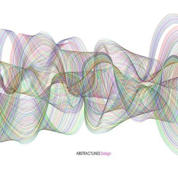 Abstract spectrum curved lines background. Rainbow smoke wave Stock Illustration