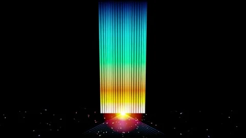 Abstract spectrum light pillar and glittering particles motion background. Stock Footage 342524883