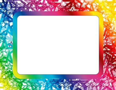 Abstract Spectrum Star Frame Ilustração Stock