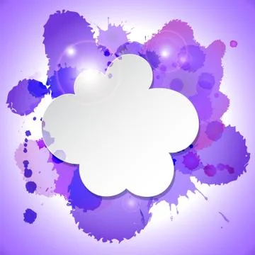 Abstract speech bubble cloud with blots Stock Illustration