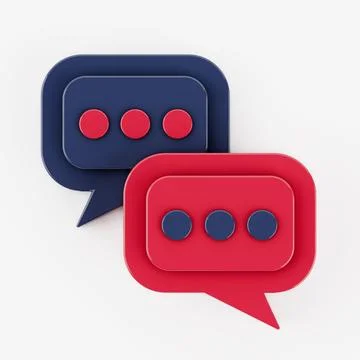 Abstract Speech Bubble Icons. 3d Rendering Stock Illustration